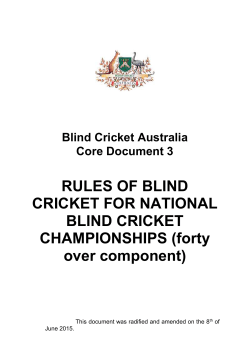 RULES FOR ABCC INTERNATIONAL TRIAL