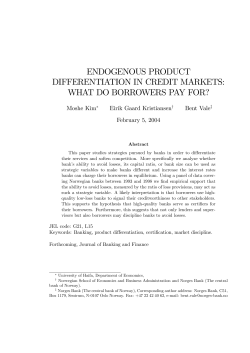 endogenous product differentiation in credit markets