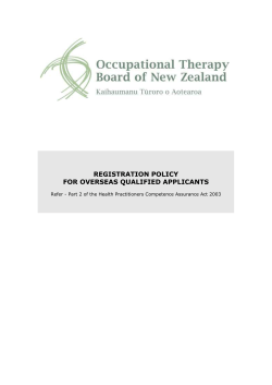 Policy for Registration of Overseas Qualified Applicants