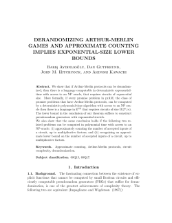 derandomizing arthur-merlin games and approximate counting
