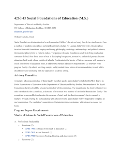 4260.45 Social Foundations of Education (MS)