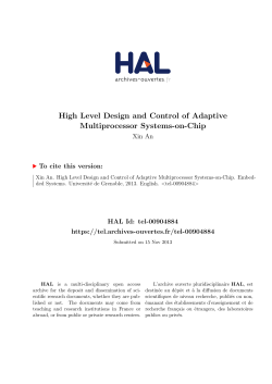 High Level Design and Control of Adaptive Multiprocessor Systems