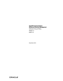 Oracle Communications Billing and Revenue Management Setting