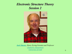 Session2_new - Henry Eyring Center for Theoretical Chemistry