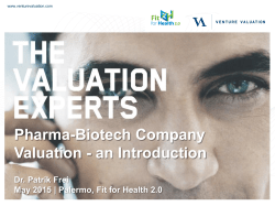 Introduction to pharma-biotech Company Valuation