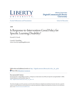 Is Response-to-Intervention Good Policy for Specific Learning