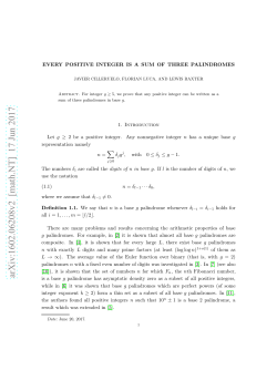 Every positive integer is a sum of three palindromes