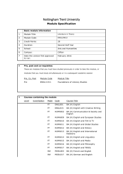 Literature in Theory - NTU NOW