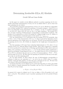 Determining Irreducible GL(n, K)-Modules