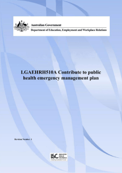 LGAEHRH510A Contribute to public health emergency