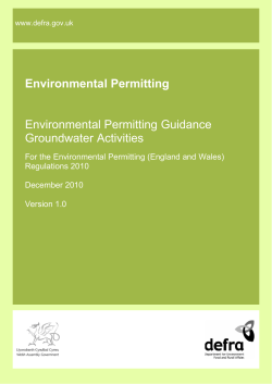 Environmental Permitting Guidance Groundwater Activities