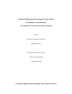 Applying Multidimensional Item Response Theory Models in