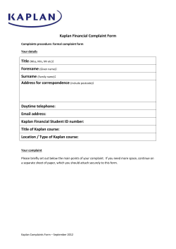 Kaplan Complaints Form