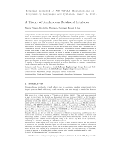 A Theory of Synchronous Relational Interfaces