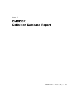 DLM Chapter 13: DMDDBR Definition Database Report