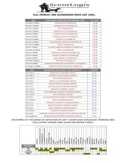 full product and accessories price list (usa). an example of the range