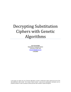 Decrypting Substitution Ciphers with Genetic Algorithms