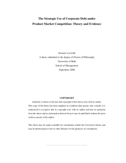 The Strategic Use of Corporate Debt under Product Market