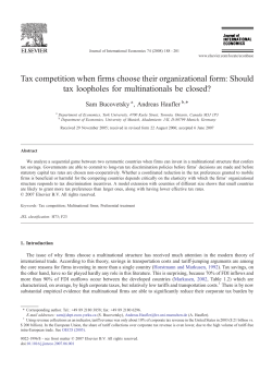 Tax competition when firms choose their organizational form: Should