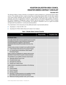 Debris Contract Checklist - Capital Area Council of Governments