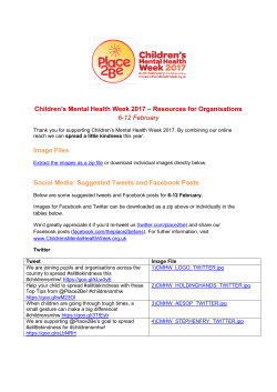 Children`s Mental Health Week 2017 – Resources for Organisations