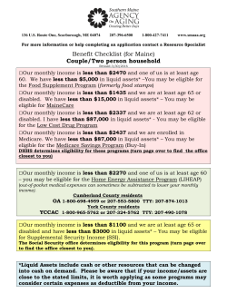 Benefit Checklist (for Maine)