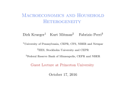 Lecture 10: Macroeconomics and Household Heterogeneity