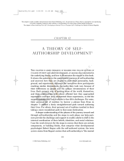 A Theory of Self- Authorship Development1