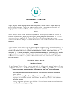 URBAN COLLEGE OF BOSTON Mission: Urban College of Boston