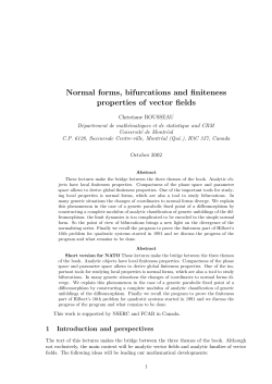 Normal forms, bifurcations and finiteness properties of vector fields