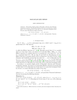 MACAULAY-LEX RINGS 1. Introduction Let S = k[x 1,...,xn]