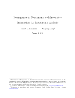 Heterogeneity in Tournaments with Incomplete Information: An