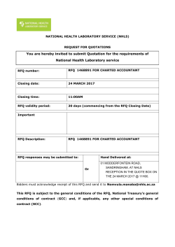 RFQ 1468891 - National Health Laboratory Service