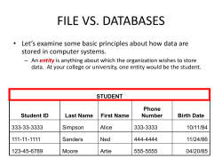 Files Vs, Databases
