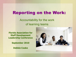 Accountability for the Work of Learning Teams