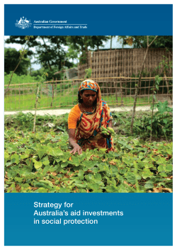Strategy for Australia`s aid investments in social protection