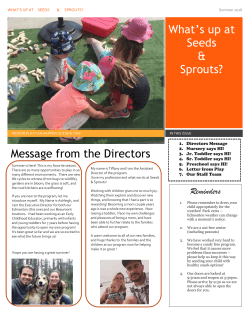 Newsletter - Seeds and Sprouts daycare
