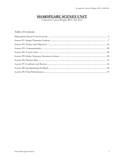 Shakespeare Scenes Unit of Lessons.Carson Wright