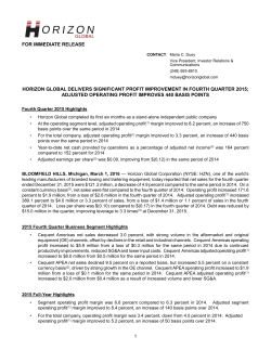 for immediate release horizon global delivers significant profit