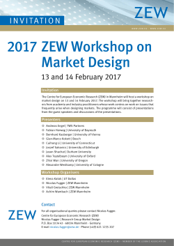 2017 ZEW Workshop on Market Design