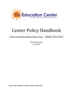 Center Policy Handbook - The Education Center | New Milford, CT