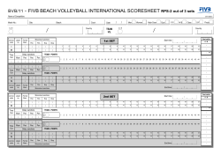 FIVB BEACH VOLLEYBALL INTERNATIONAL SCORESHEET RPS