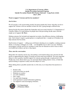 - Veterans Crisis Line