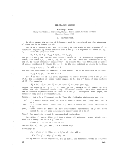 FIBONACCI WORDS Wai-fong Chuan 1. Introduction In this paper