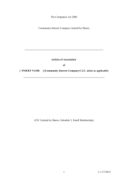 Model articles of association for limited by shares- small