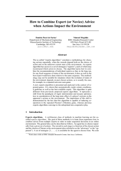 How to Combine Expert (or Novice) Advice when Actions Impact the