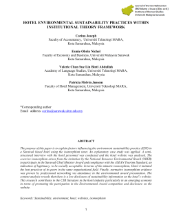 hotel environmental sustainability practices within institutional theory