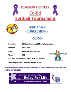 Donation: $150 per team plus $10 ump fee per game Location