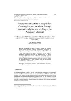 From personalization to adaptivity - Creating immersive