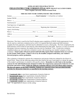 Final Field Instructor Evaluation Form